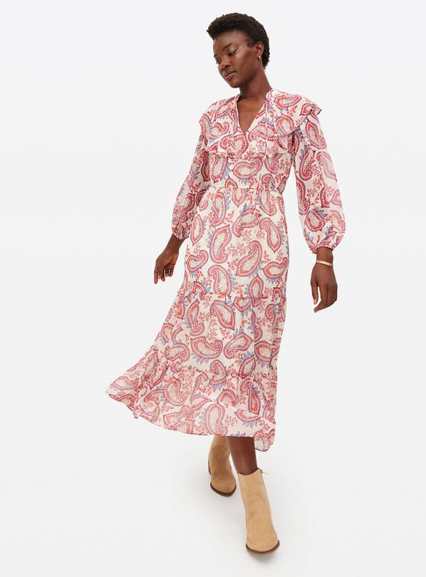 Paisley Printed Boho Ruffle Maxi Dress 10